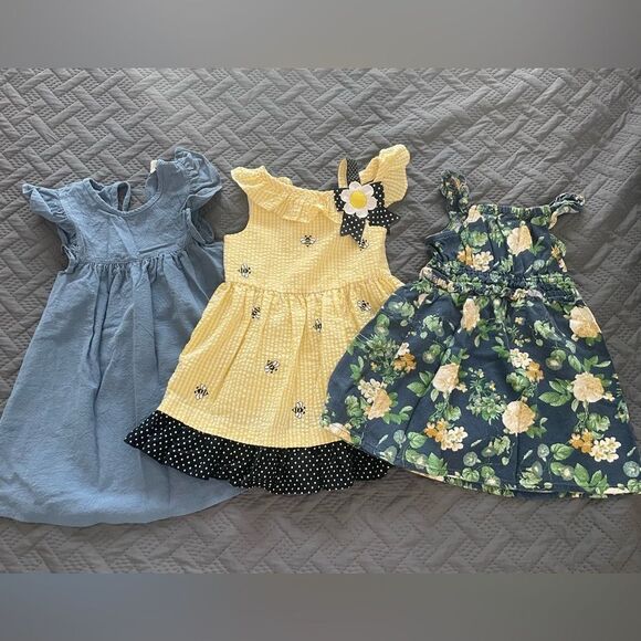 Yellow and Blue Kids Dress Set - Picture 1 of 8
